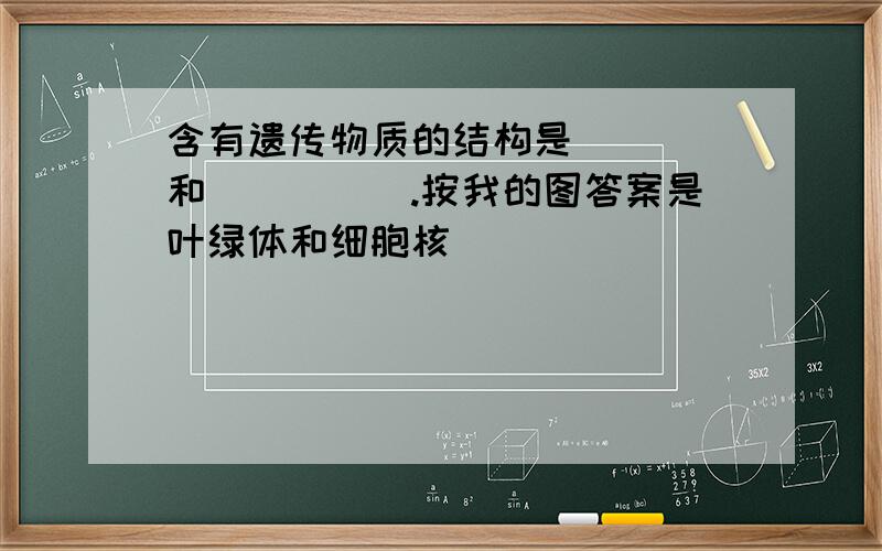 含有遗传物质的结构是____和_____.按我的图答案是叶绿体和细胞核