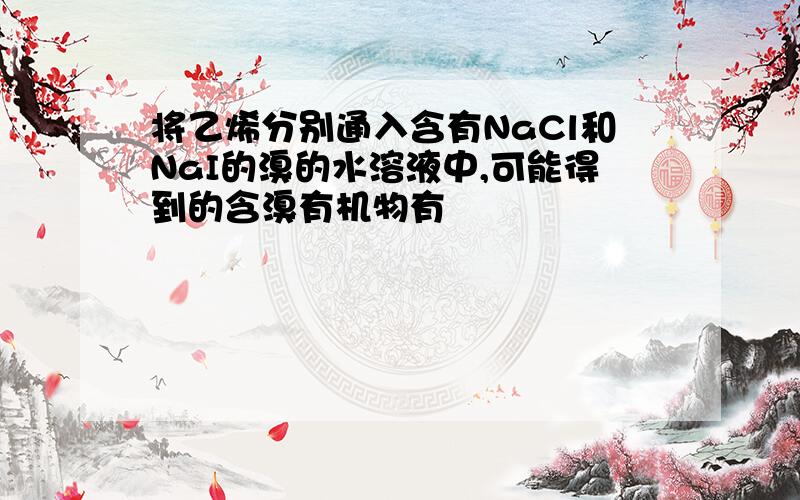 将乙烯分别通入含有NaCl和NaI的溴的水溶液中,可能得到的含溴有机物有