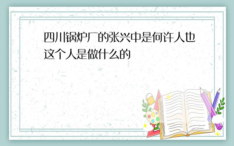 四川锅炉厂的张兴中是何许人也这个人是做什么的