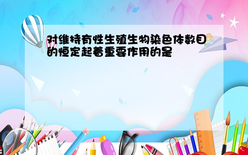 对维持有性生殖生物染色体数目的恒定起着重要作用的是