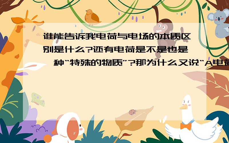 谁能告诉我电荷与电场的本质区别是什么?还有电荷是不是也是一种“特殊的物质”?那为什么又说“A电荷”、“B电荷”?