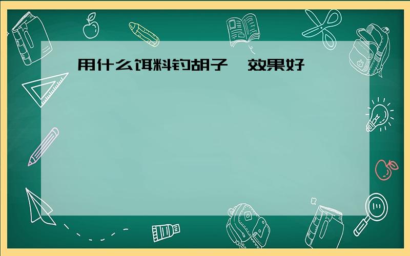 用什么饵料钓胡子鲶效果好