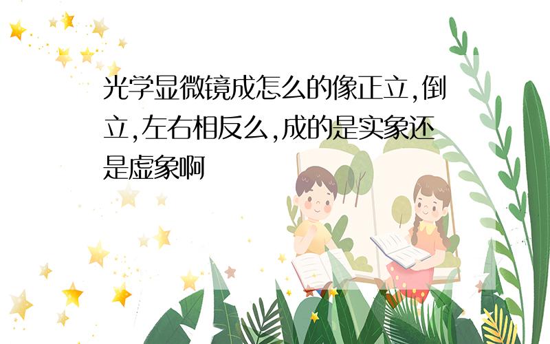 光学显微镜成怎么的像正立,倒立,左右相反么,成的是实象还是虚象啊