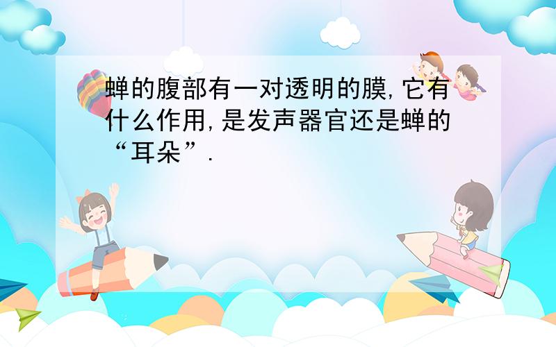 蝉的腹部有一对透明的膜,它有什么作用,是发声器官还是蝉的“耳朵”.