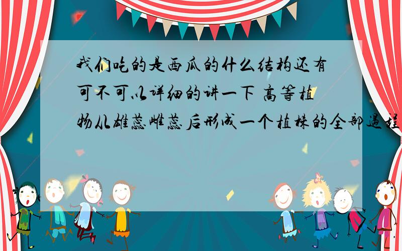 我们吃的是西瓜的什么结构还有可不可以详细的讲一下 高等植物从雄蕊雌蕊后形成一个植株的全部过程