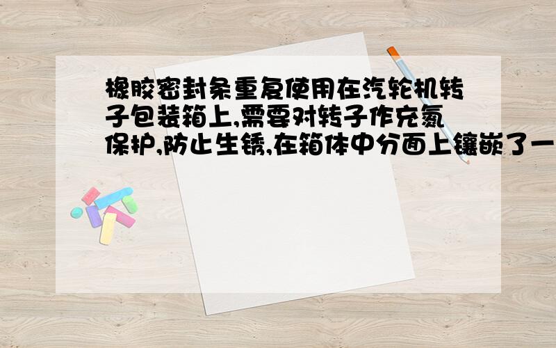 橡胶密封条重复使用在汽轮机转子包装箱上,需要对转子作充氮保护,防止生锈,在箱体中分面上镶嵌了一圈密封条.请问这种密封条可以重复使用吗,请专家指导一下,急啊!谢谢哈请把判断标准具