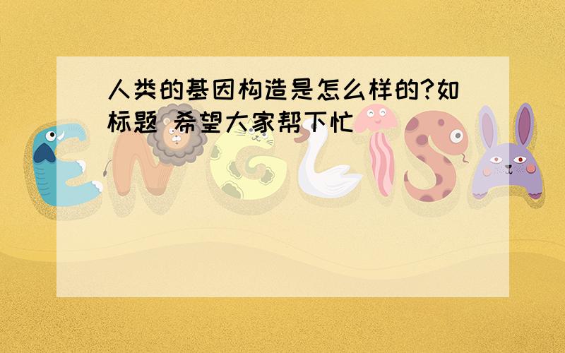 人类的基因构造是怎么样的?如标题 希望大家帮下忙