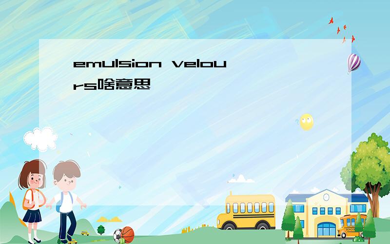 emulsion velours啥意思