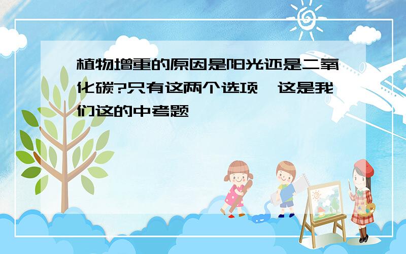 植物增重的原因是阳光还是二氧化碳?只有这两个选项,这是我们这的中考题