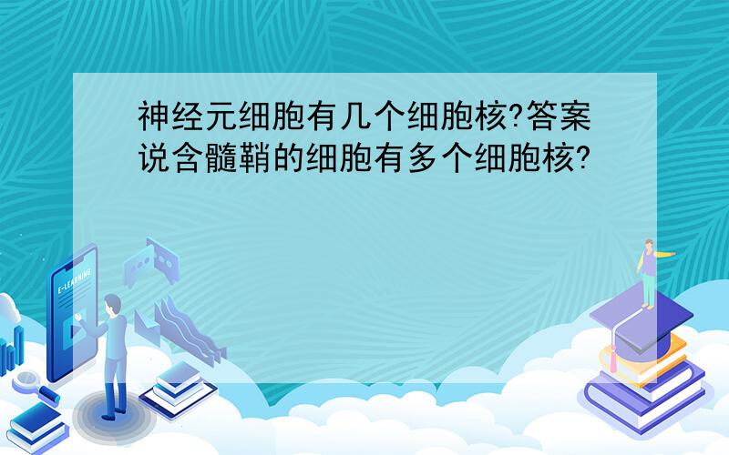 神经元细胞有几个细胞核?答案说含髓鞘的细胞有多个细胞核?