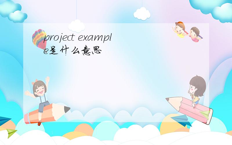 project example是什么意思