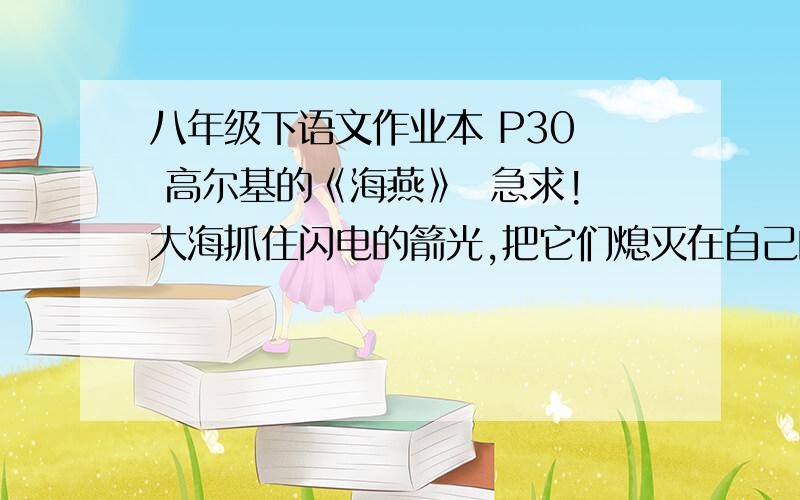 八年级下语文作业本 P30  高尔基的《海燕》  急求!大海抓住闪电的箭光,把它们熄灭在自己的深渊里.中的闪电一词的含义.