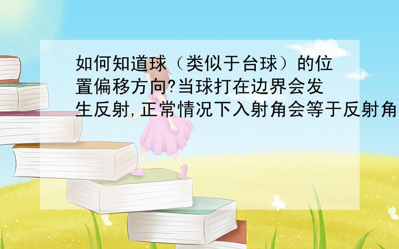 如何知道球（类似于台球）的位置偏移方向?当球打在边界会发生反射,正常情况下入射角会等于反射角（如图一）但是如果快速旋转的球打在边界时.入射角和反射角不相等,也就是说球会产生