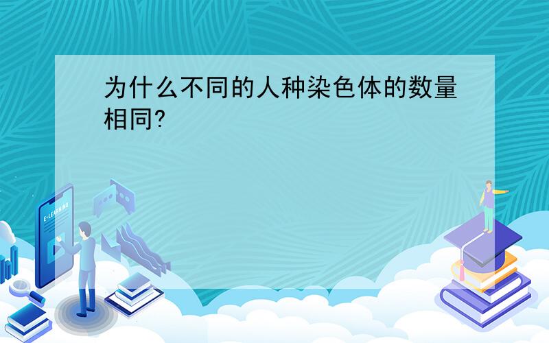 为什么不同的人种染色体的数量相同?