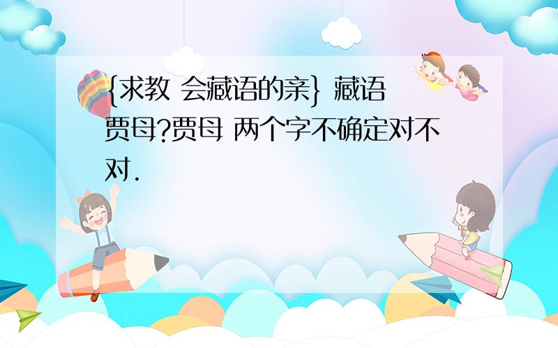 {求教 会藏语的亲} 藏语 贾母?贾母 两个字不确定对不对.