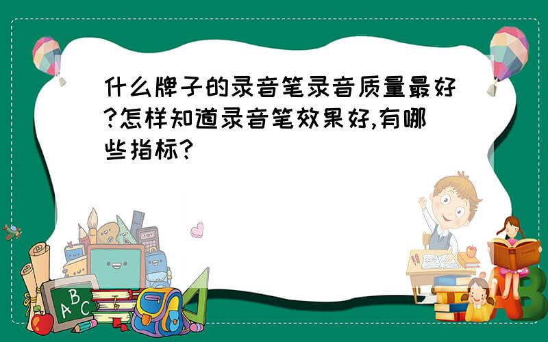 什么牌子的录音笔录音质量最好?怎样知道录音笔效果好,有哪些指标?