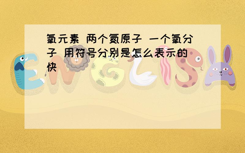 氧元素 两个氮原子 一个氧分子 用符号分别是怎么表示的 快