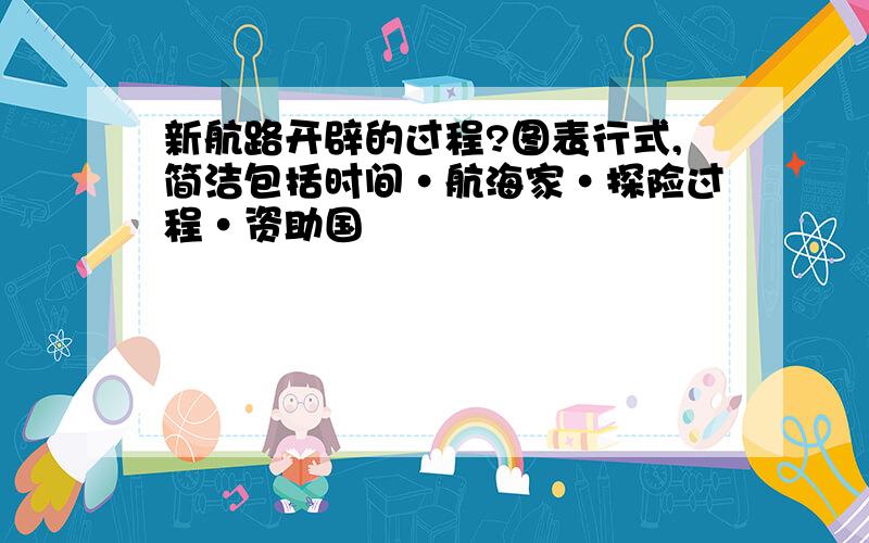 新航路开辟的过程?图表行式,简洁包括时间·航海家·探险过程·资助国