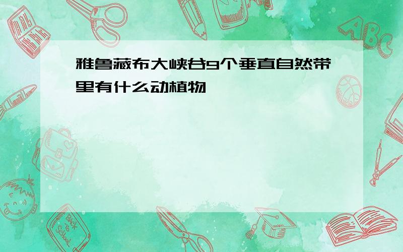 雅鲁藏布大峡谷9个垂直自然带里有什么动植物