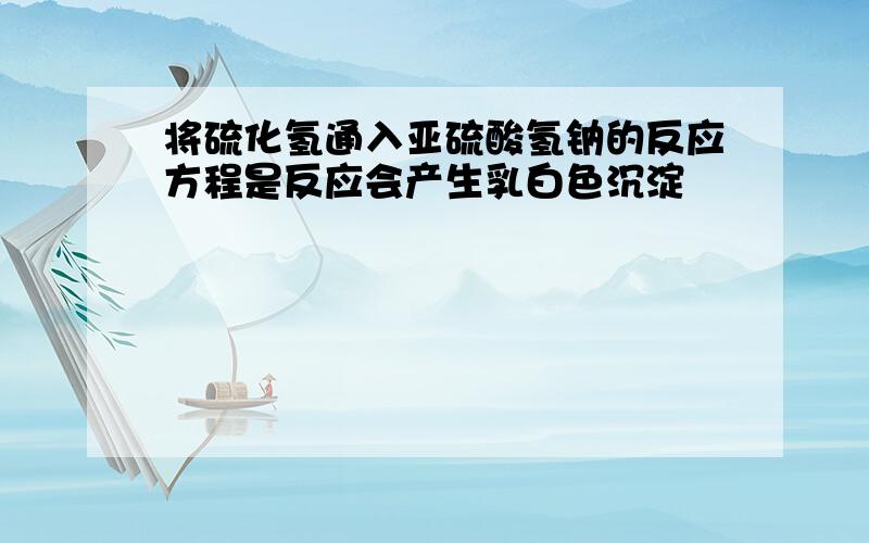 将硫化氢通入亚硫酸氢钠的反应方程是反应会产生乳白色沉淀