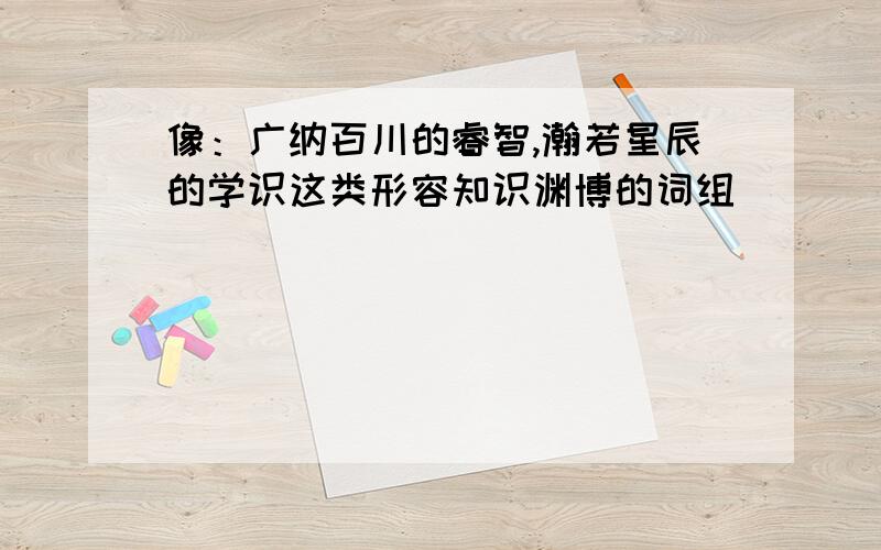 像：广纳百川的睿智,瀚若星辰的学识这类形容知识渊博的词组