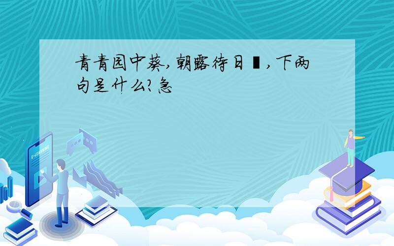 青青园中葵,朝露待日晞,下两句是什么?急