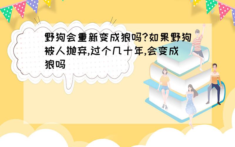 野狗会重新变成狼吗?如果野狗被人抛弃,过个几十年,会变成狼吗