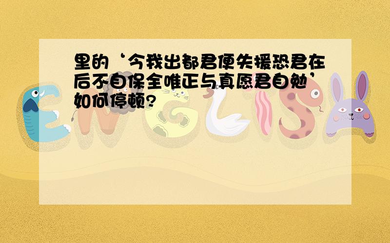 里的‘今我出都君便失援恐君在后不自保全唯正与真愿君自勉’如何停顿?