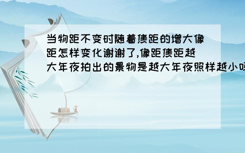 当物距不变时随着焦距的增大像距怎样变化谢谢了,像距焦距越大年夜拍出的景物是越大年夜照样越小吗