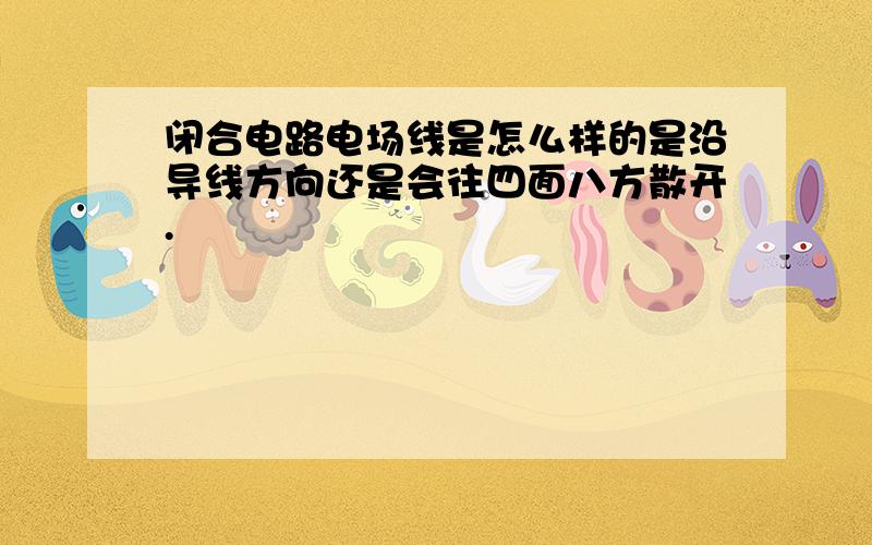 闭合电路电场线是怎么样的是沿导线方向还是会往四面八方散开.