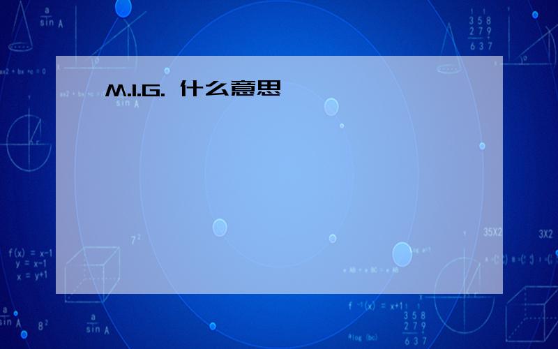 M.I.G. 什么意思