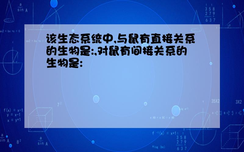 该生态系统中,与鼠有直接关系的生物是:,对鼠有间接关系的生物是: