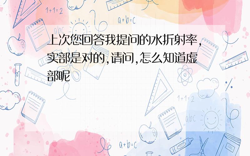 上次您回答我提问的水折射率,实部是对的,请问,怎么知道虚部呢