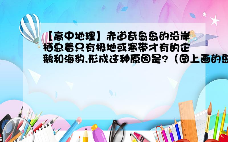 【高中地理】赤道奇岛岛的沿岸栖息着只有极地或寒带才有的企鹅和海豹,形成这种原因是?（图上画的岛在南美洲西部附近）