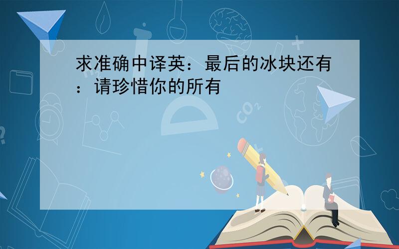 求准确中译英：最后的冰块还有：请珍惜你的所有