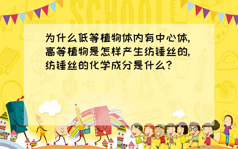 为什么低等植物体内有中心体,高等植物是怎样产生纺锤丝的,纺锤丝的化学成分是什么?