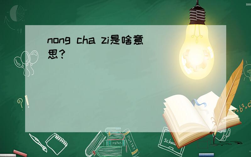 nong cha zi是啥意思?