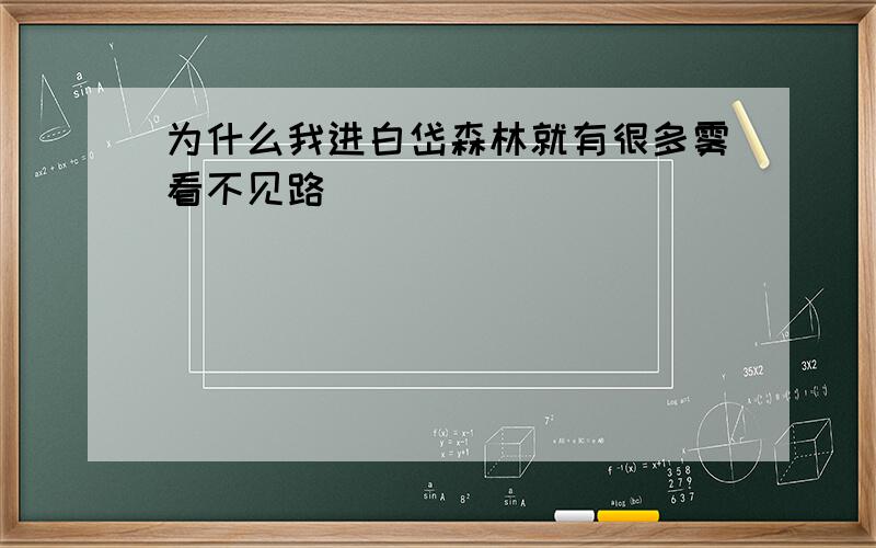 为什么我进白岱森林就有很多雾看不见路