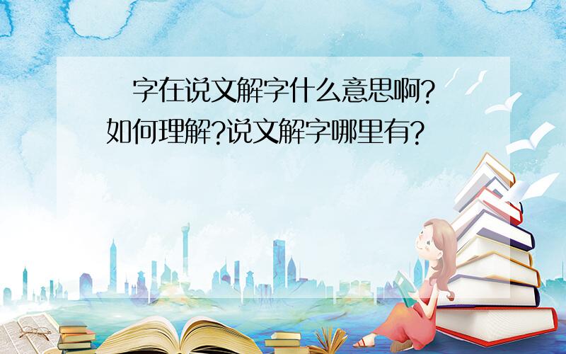 側字在说文解字什么意思啊?側如何理解?说文解字哪里有?