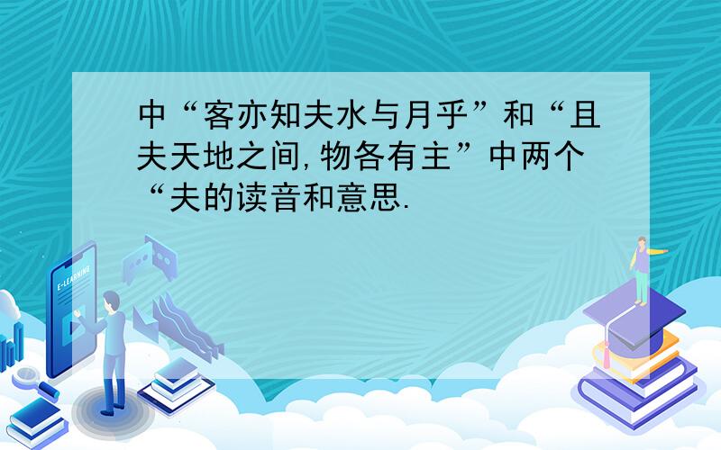 中“客亦知夫水与月乎”和“且夫天地之间,物各有主”中两个“夫的读音和意思.