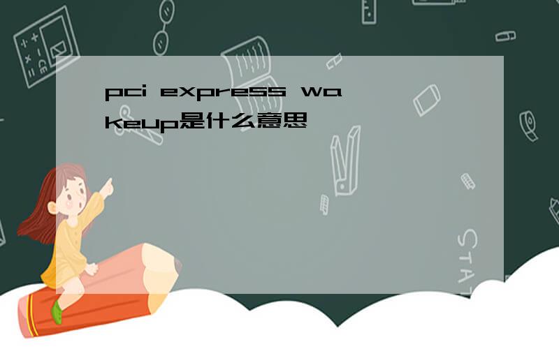 pci express wakeup是什么意思