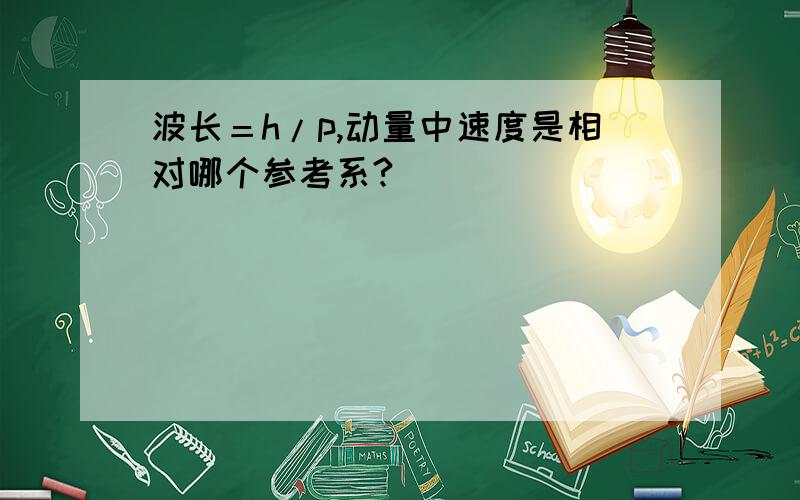 波长＝h/p,动量中速度是相对哪个参考系?