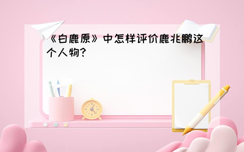 《白鹿原》中怎样评价鹿兆鹏这个人物?