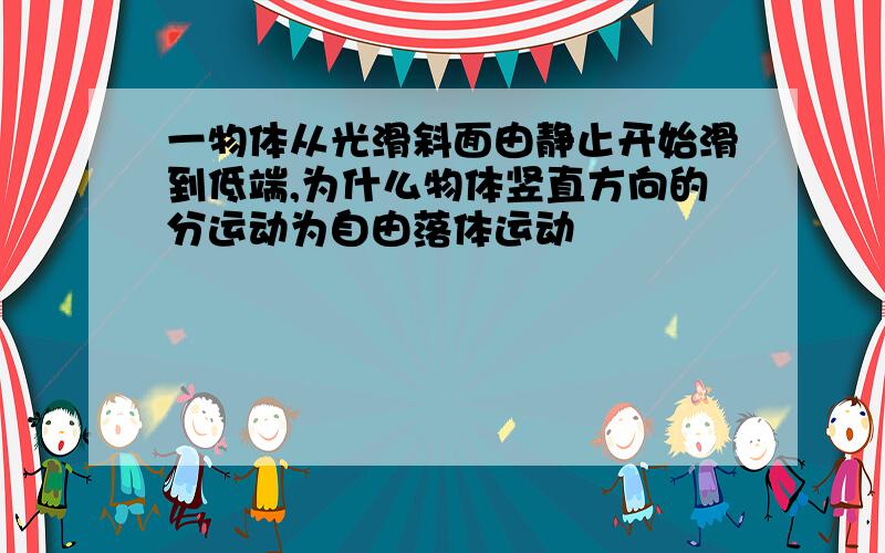 一物体从光滑斜面由静止开始滑到低端,为什么物体竖直方向的分运动为自由落体运动