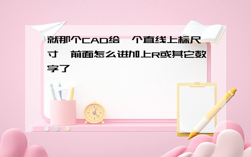 就那个CAD给一个直线上标尺寸,前面怎么进加上R或其它数字了