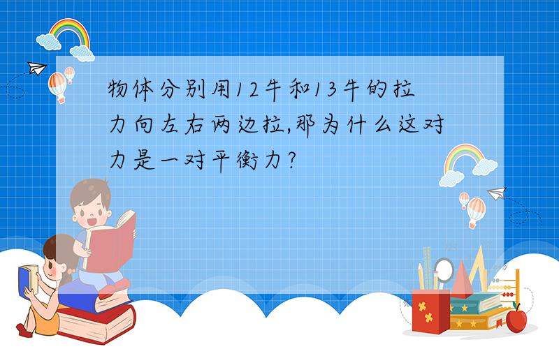 物体分别用12牛和13牛的拉力向左右两边拉,那为什么这对力是一对平衡力?