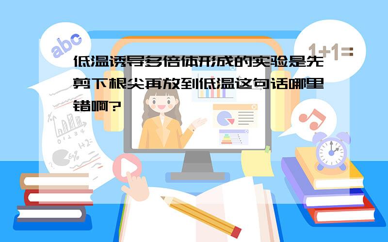 低温诱导多倍体形成的实验是先剪下根尖再放到低温这句话哪里错啊?