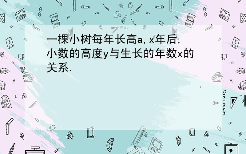 一棵小树每年长高a,x年后,小数的高度y与生长的年数x的关系.