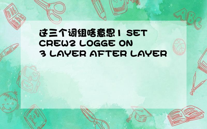 这三个词组啥意思1 SET CREW2 LOGGE ON3 LAYER AFTER LAYER