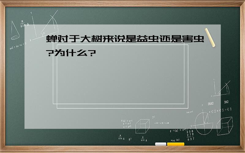 蝉对于大树来说是益虫还是害虫?为什么?